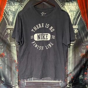 Nike T-Shirt Men M Blue Cotton There Is No Finish Line Graphic Activewear Sports